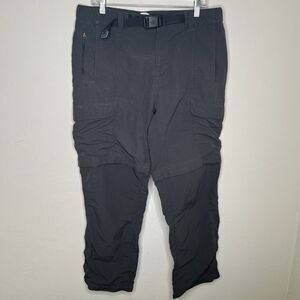 The North Face Mens Large Convertible Hiking Pants Zip Off Gray Outdoor